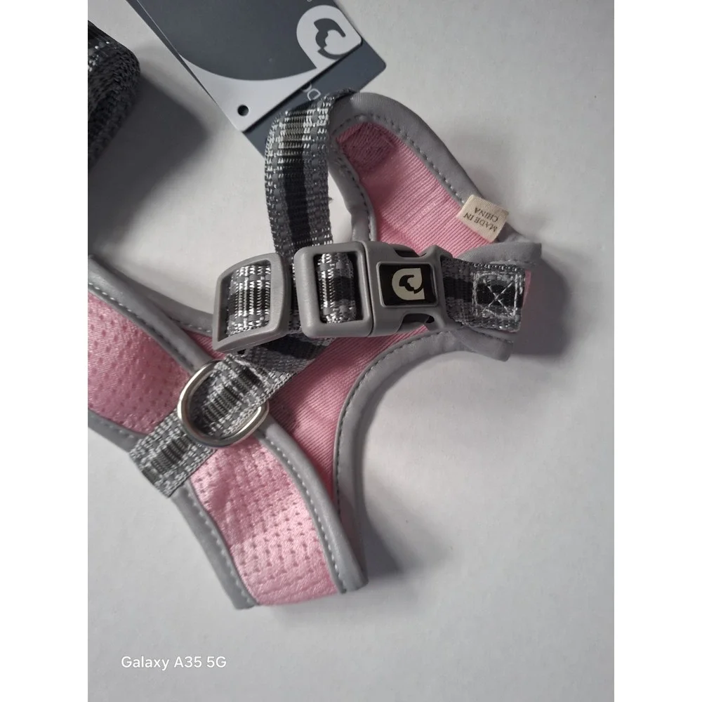 Dociote Pink‎ Soft Mesh Dog Harness Leash Reflective Adjustable Lightweight XS